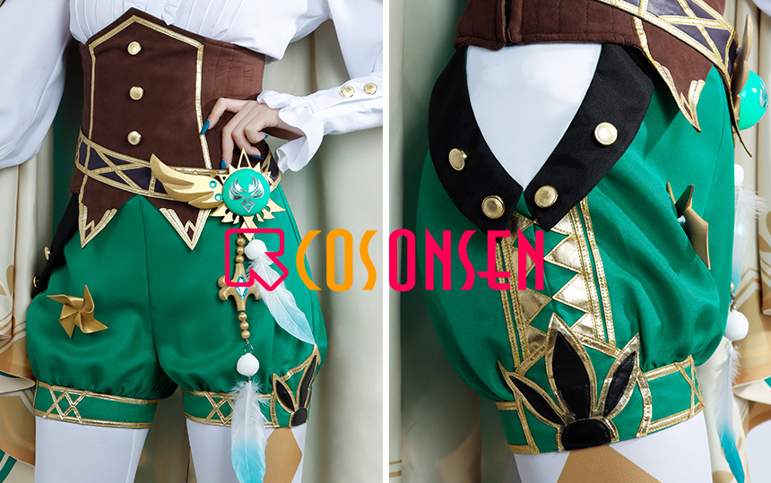 Cosonsen Genshin Impact Venti Cosplay Costume Archons Fancy Outfit Custom Made