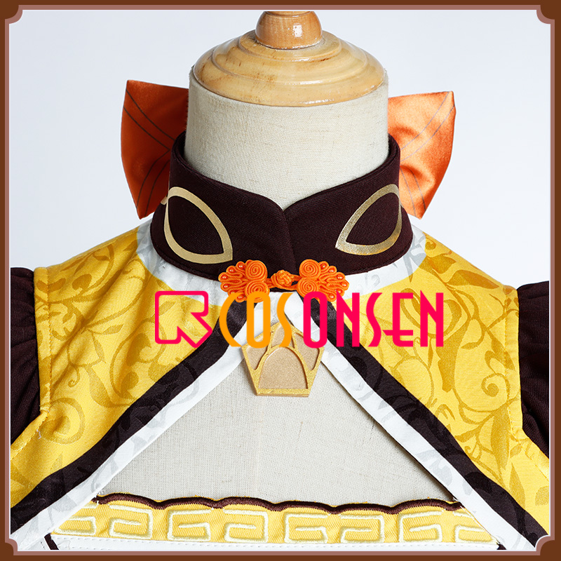 Cosonsen Genshin Impact Xiangling Cosplay Costume Head Chef Outfit Custom Made