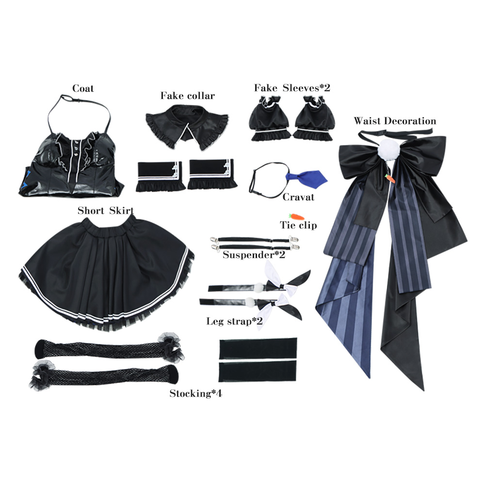 Hololive Vtuber Cosplay Bunny girl Costume Usada pekora Cosplay Costume Black Uniform Custom Size Cosplayonsen