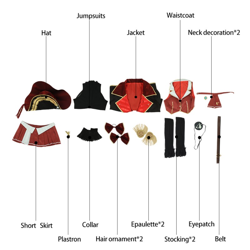 hololive YouTuber Cosplay Costume Houshou Marine Mori Calliope for Men Women Adult Outfit Custom Size