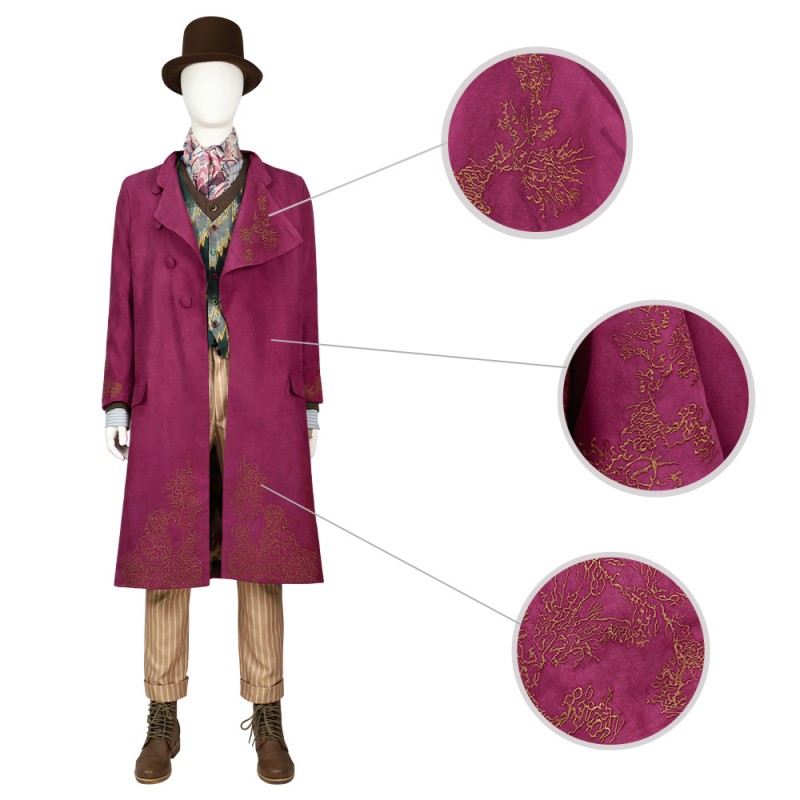 Charlie and the Chocolate Factory Willy Wonka Cosplay Costume Suits Outfit Cosonsen