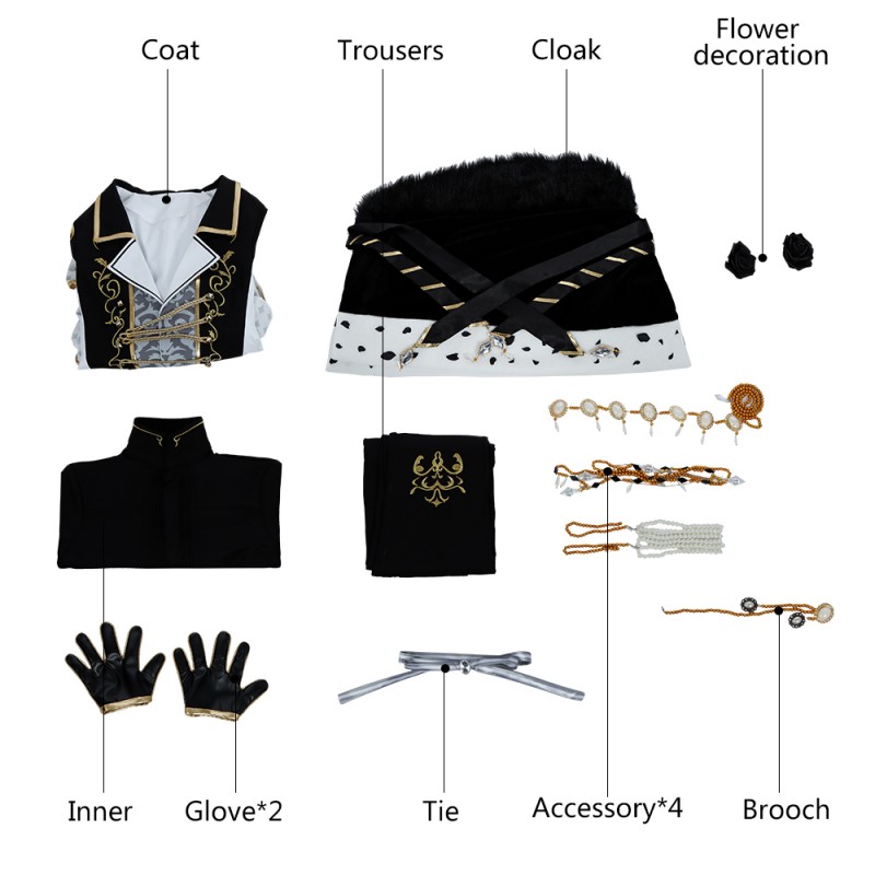 SEBASTIAN Black Butler Book of Circus Ciel Phantomhive Cosplay Costume Dream Kingdom 100 sleeping prince Outfit Custom Size Cosonsen