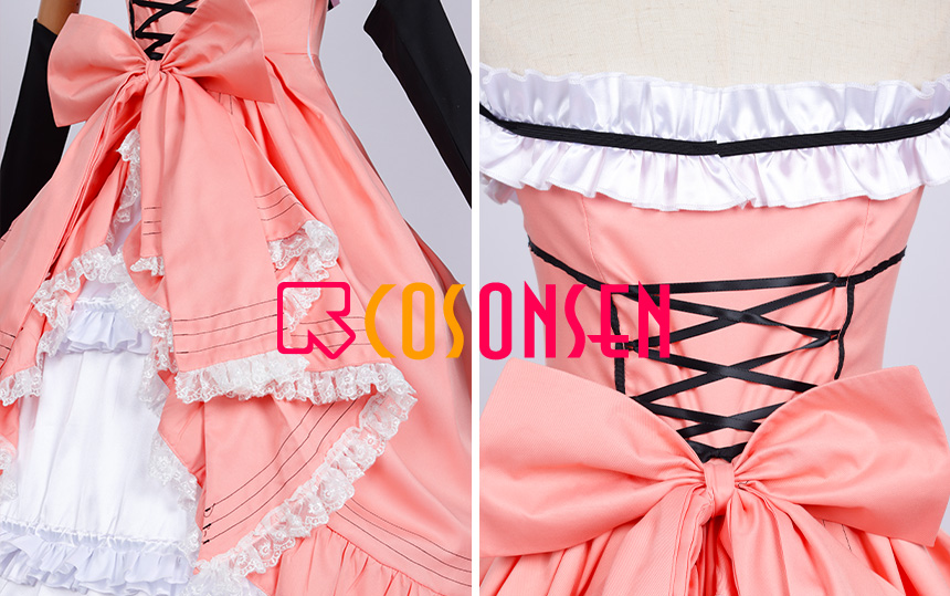 COSPLAYONSEN Black Butler Kuroshitsuji Ciel Phantomhive Cosplay Costume Pink Dress