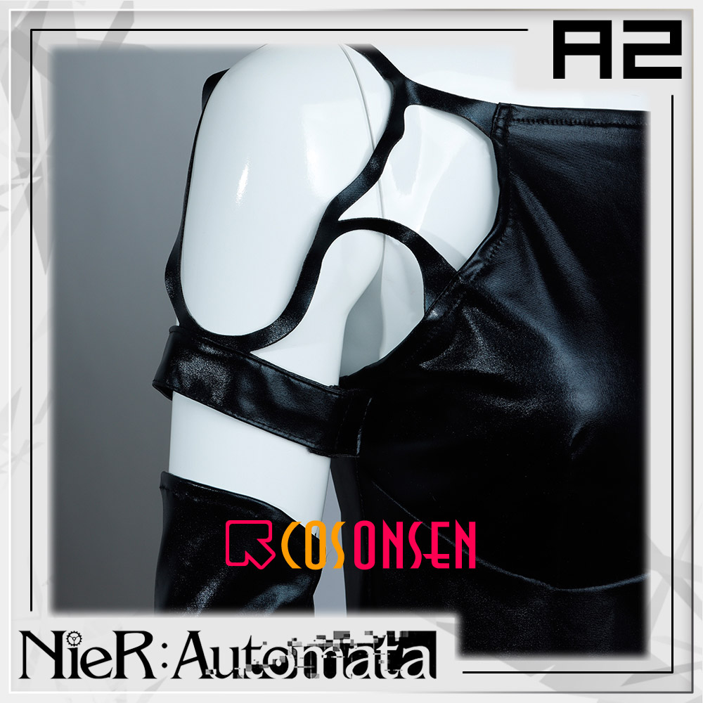 Game NieR Automata A2 YoRHa No. 2 Type A A2 Cosplay Costume Black Leather Sexy Suit Cosonsen Custom Made