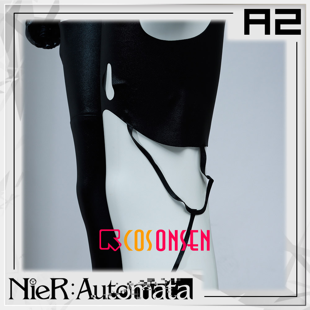 Game NieR Automata A2 YoRHa No. 2 Type A A2 Cosplay Costume Black Leather Sexy Suit Cosonsen Custom Made