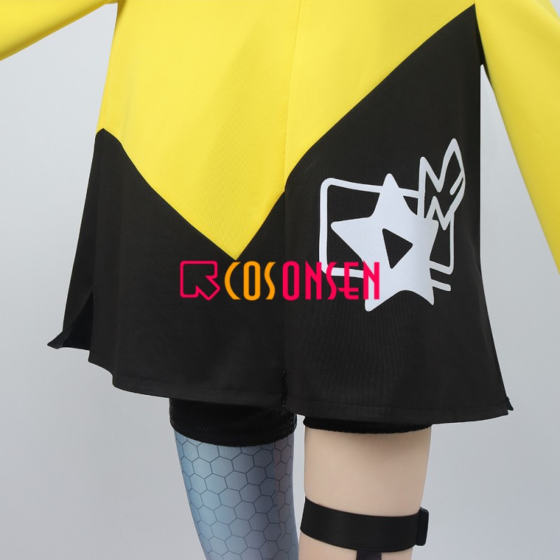 Pokemon Scarlet and Violet Iono Cosplay Costume Halter Crop Top Yellow Jacket