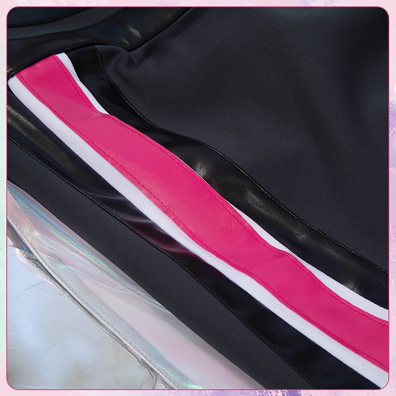 Gakuen iDOLMASTER Fighting My Way Hanami Saki Cosplay Costume Pink Jacket Skirt Outfit Custom Made