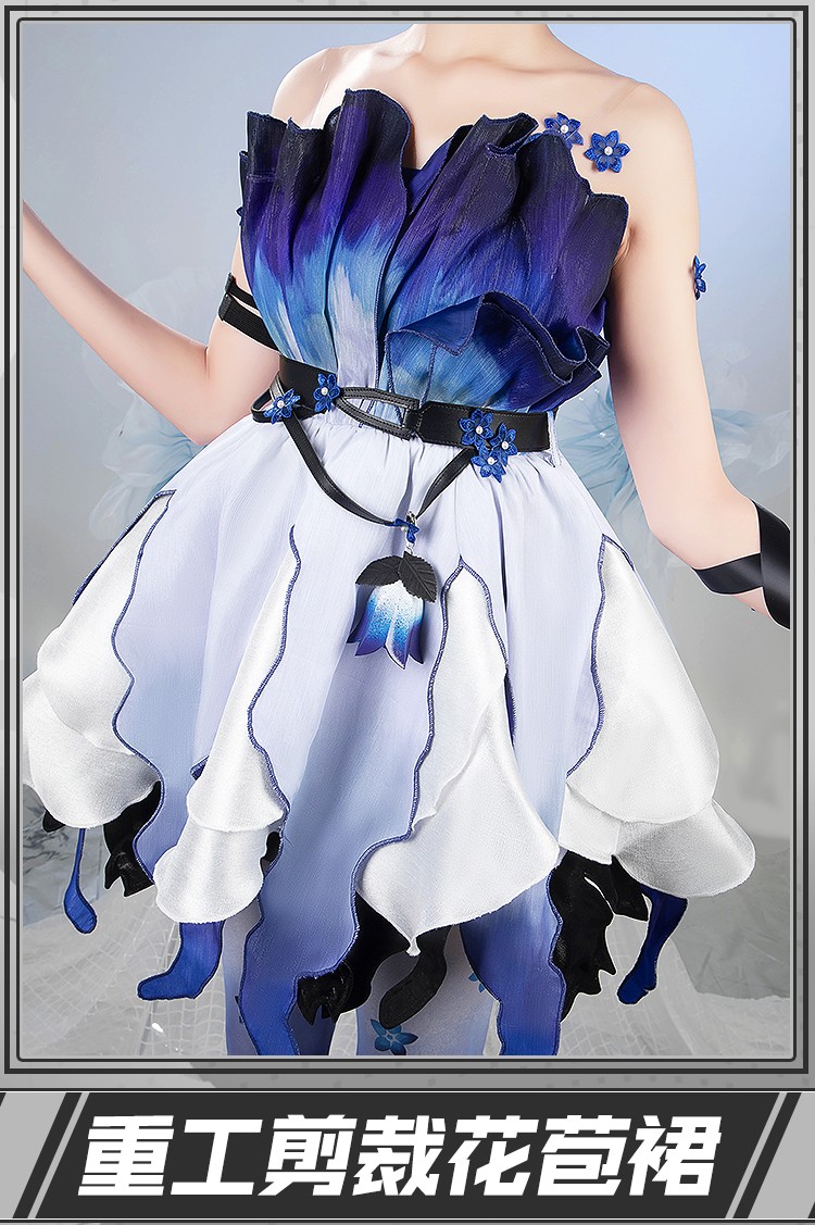 Arknights Blue Poison Cosplay Costume Women Dress Cosonsen Custom Made