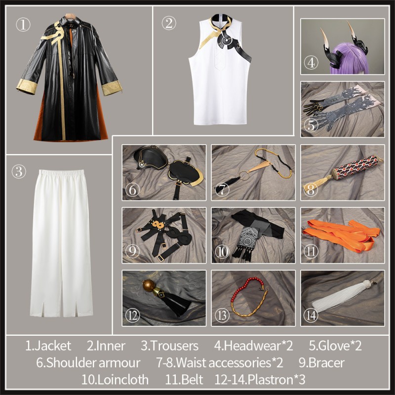 Arknights Chongyue Cosplay Costume with Cloak Chong Yue Outfit Cosonsen Custom Made