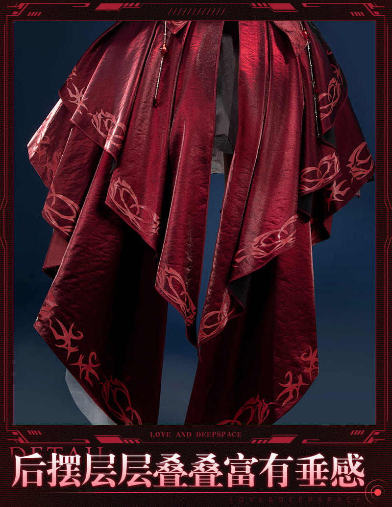 Love and Deepspace Hunter Protagonist Scarlet Passion Cosplay Costume Printed Ver. Red Women Dress Cosonsen Custom Made