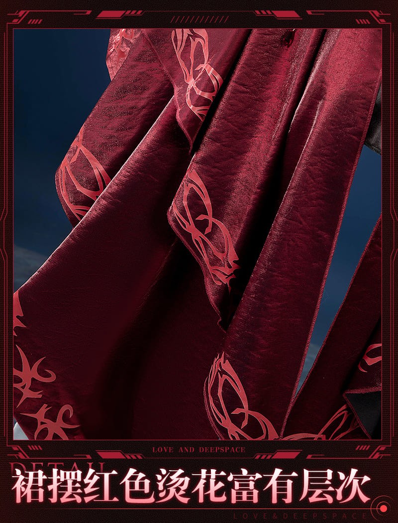 Love and Deepspace Hunter Protagonist Scarlet Passion Cosplay Costume Printed Ver. Red Women Dress Cosonsen Custom Made