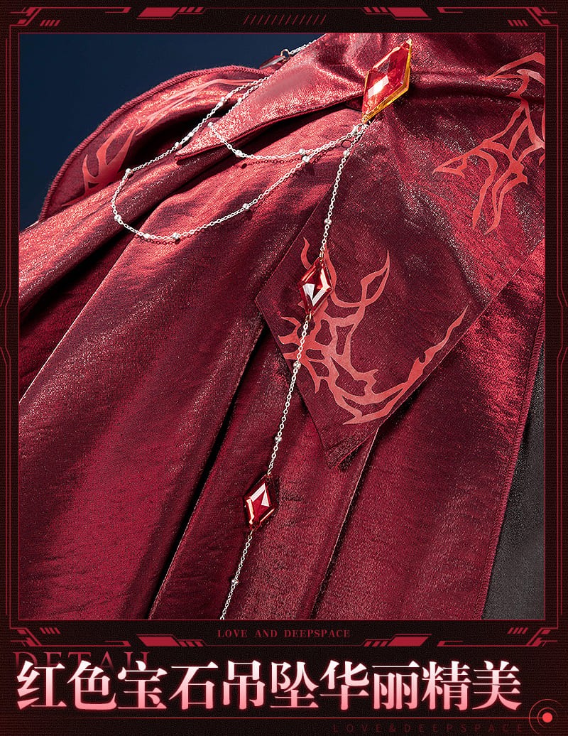 Love and Deepspace Hunter Protagonist Scarlet Passion Cosplay Costume Printed Ver. Red Women Dress Cosonsen Custom Made