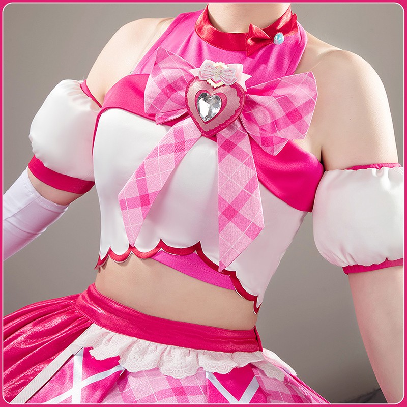 You and Idol Kimi to Idol Pretty Cure Sakura Uta Cure Idol Cosplay Costume Wonderful Precure Dress Outfit Cosonsen Custom Made