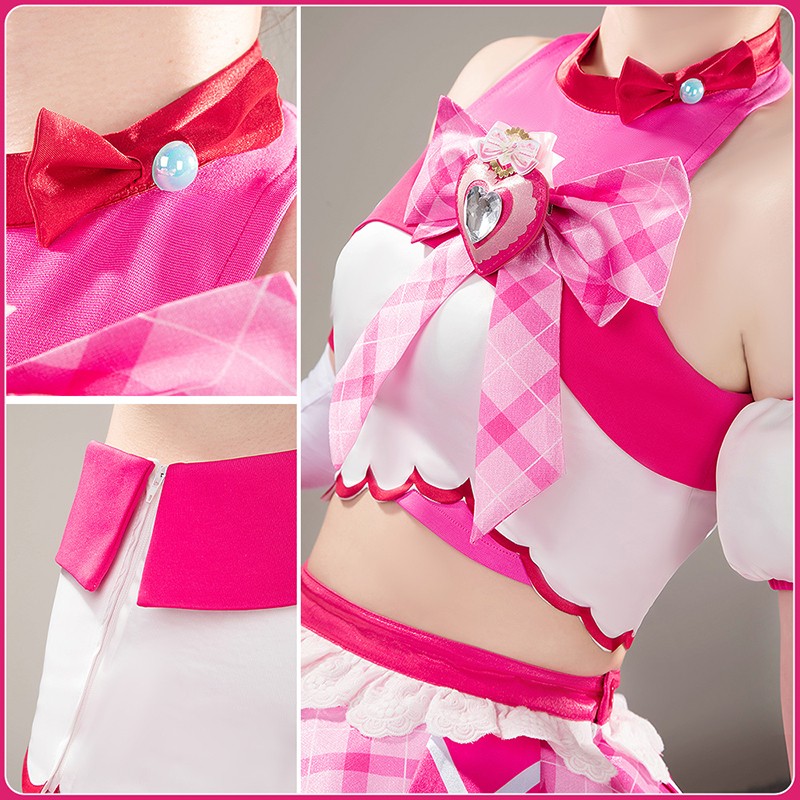 You and Idol Kimi to Idol Pretty Cure Sakura Uta Cure Idol Cosplay Costume Wonderful Precure Dress Outfit Cosonsen Custom Made