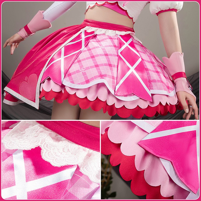You and Idol Kimi to Idol Pretty Cure Sakura Uta Cure Idol Cosplay Costume Wonderful Precure Dress Outfit Cosonsen Custom Made