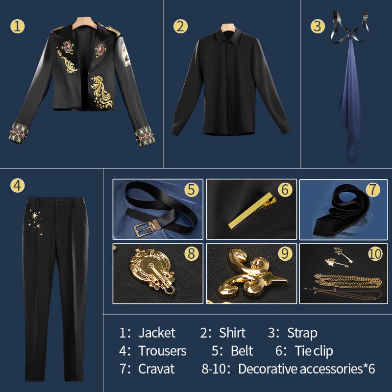 Twisted Wonderland 5th Anniversary Cosplay Costume Outfit Ceremonial Uniform Outfit Updated Ver. Cosonsen Custom Made