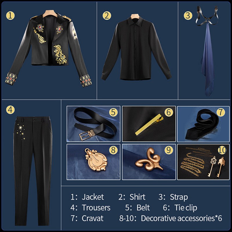 Twisted Wonderland 5th Anniversary Cosplay Costume Kalim Jamil Outfit Ceremonial Uniform Outfit Cosonsen Custom Made