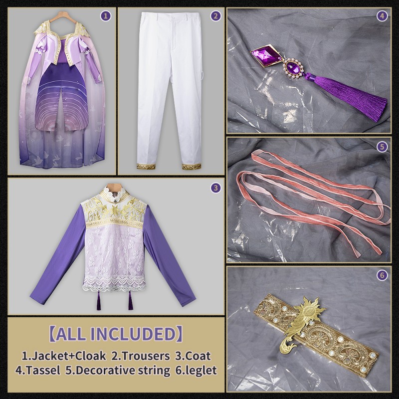 Twisted Wonderland Riddle Rosehearts Cosplay Costume Night Sky's Chiffon Outfit Cosonsen Custom Made