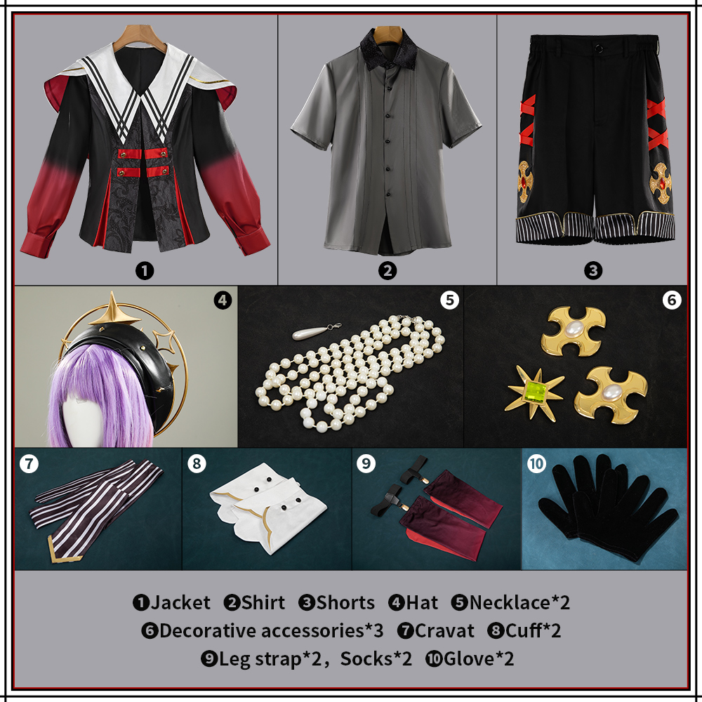Ensemble Stars Shuffle HaLo Tsukasa Suou Shinobu Sengoku Cosplay Costume The Fallen Angels' Banquet Outfit Cosonsen Custom Made