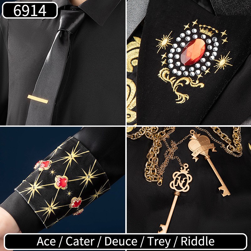 Twisted Wonderland 5th Anniversary Cosplay Costume Ace Cater Deuce Trey Riddle Outfit Ceremonial Uniform Outfit Cosonsen Custom Made
