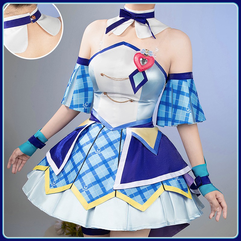 Kimi to Idol Precure Cure Wink Cosplay Costume You and Idol Precure Nana Aokaze Dress Outfit Cosonsen Custom Made