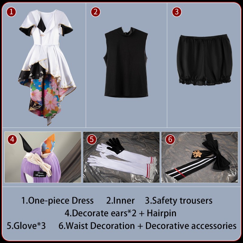 Umamusume Pretty Derby Curren Bouquet d'Or Cosplay Costume Gorgeous Women Dress Outfit Cosonsen Custom Made