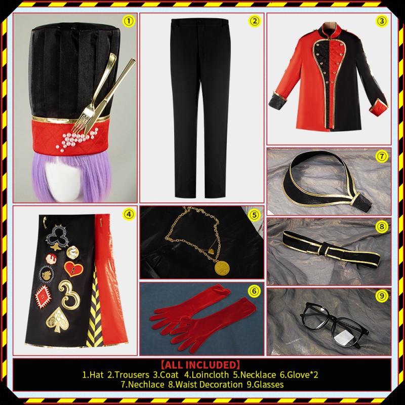 Anime Twisted Wonderland Heartslabyul Trey Clover Cosplay Costume Trey Queen's Chef Coat Outfit Cosonsen Custom Made