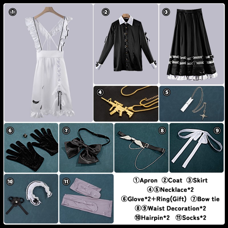 Vtuber Nijisanji Kanae Maid Cosplay Costume 叶メイド Outfit Cosonsen Custom Made