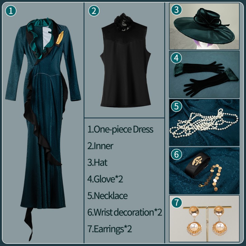 Twisted Wonderland Mama Georgina Leech Cosplay Costume Jade and Floyd Mother Fancy Outfit Cosonsen Custom Made