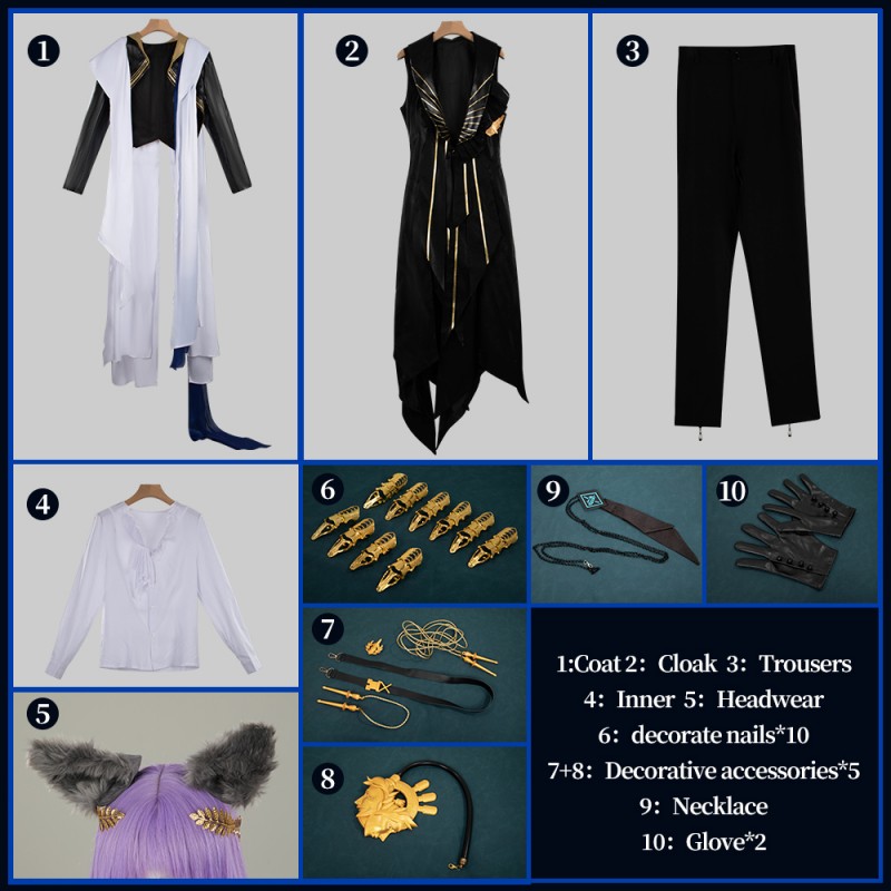 Arknights Tragodia Cosplay Costume Men Outftit Cosonsen Custom Made