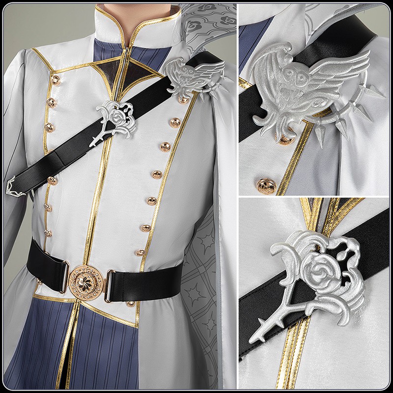 Anime Twisted Wonderland Silver Cosplay Costume Armor of Dawn Outfit Cosonsen Custom Made