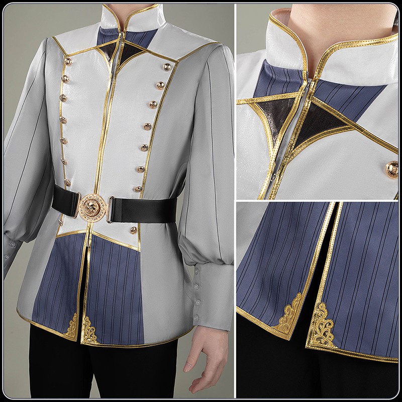 Anime Twisted Wonderland Silver Cosplay Costume Armor of Dawn Outfit Cosonsen Custom Made