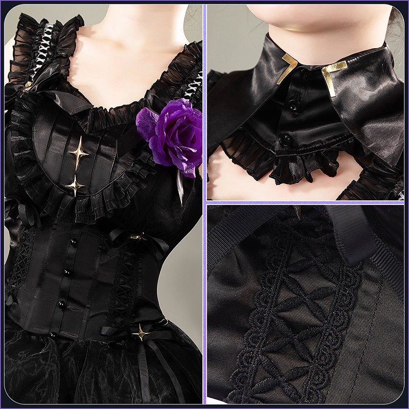 NIJISANJI VTuber Hoshikawa Sara Cosplay Costume Gothic Dress Outfit Cosonsen Custom Made