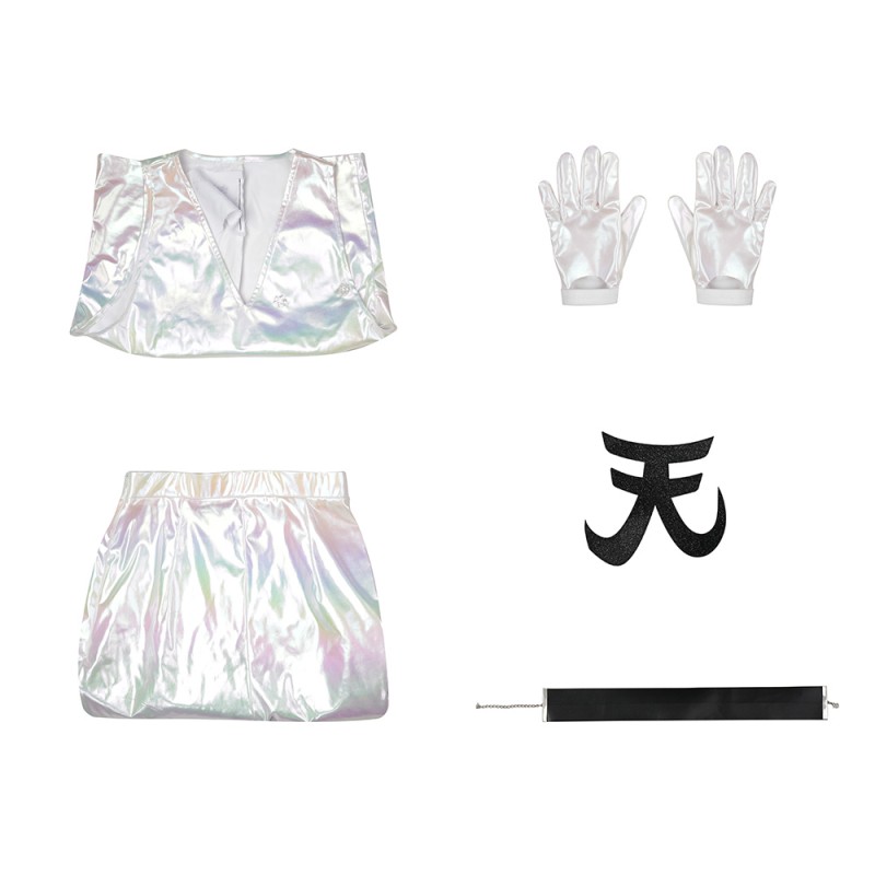 New Panty Stocking With Garterbelt Polyester Cosplay Costume Halloween White Set