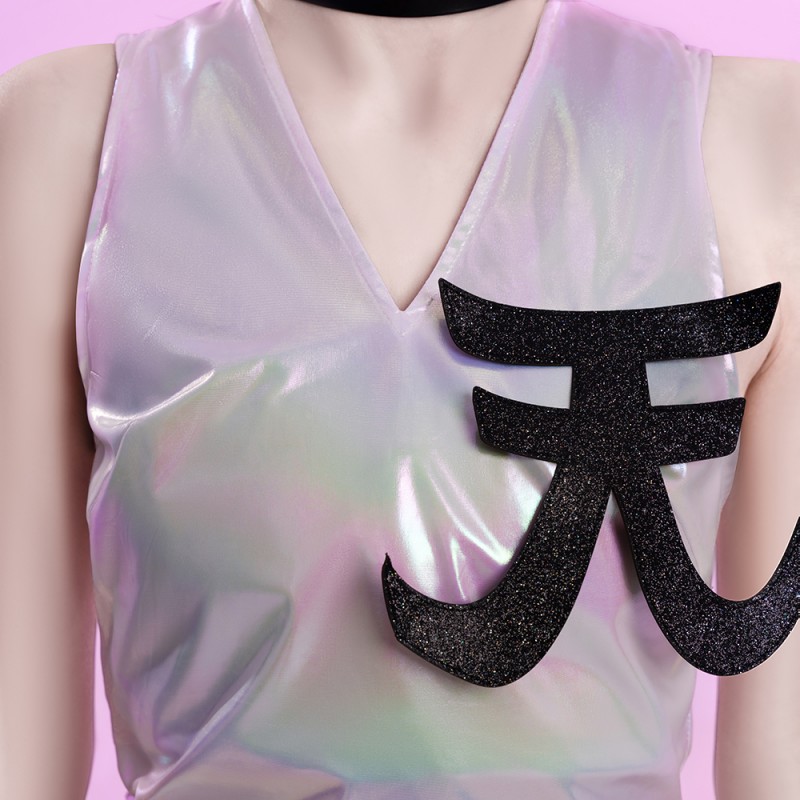 New Panty Stocking With Garterbelt Polyester Cosplay Costume Halloween White Set