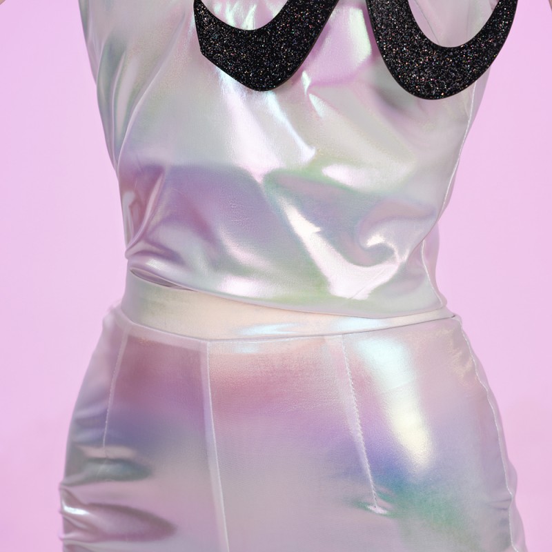 New Panty Stocking With Garterbelt Polyester Cosplay Costume Halloween White Set