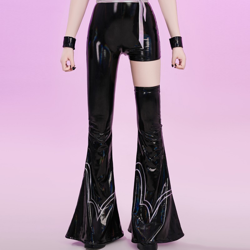 Polyurethane Cosplay Costume New Panty Stocking With Garterbelt Black Uniform Outfit