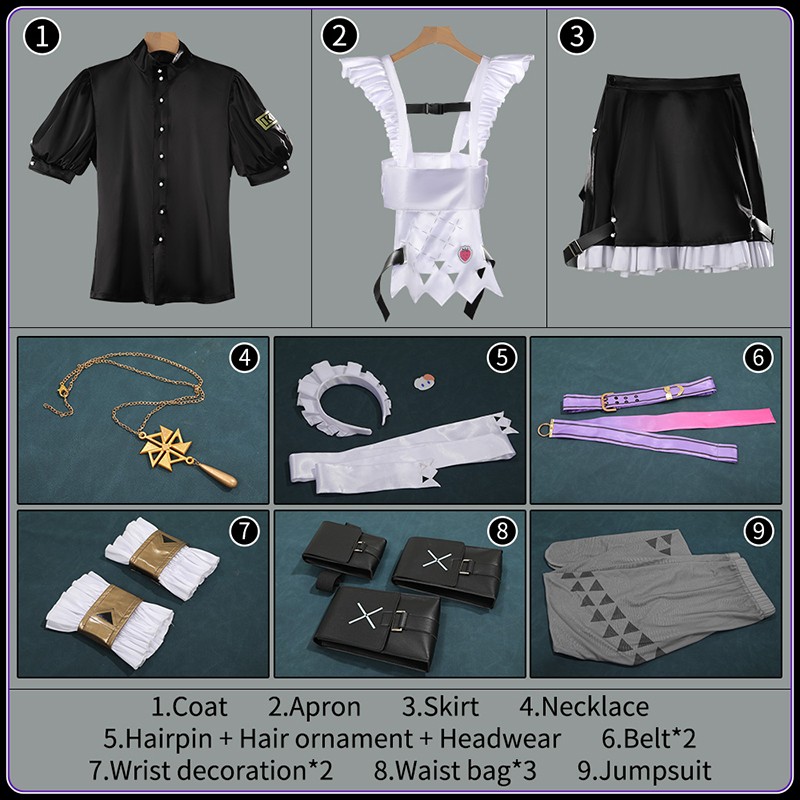 Nijisanji Vtuber JP Kana Chan Fura Kanato Cosplay Costume Transsexual Maid Outfit Custom Made