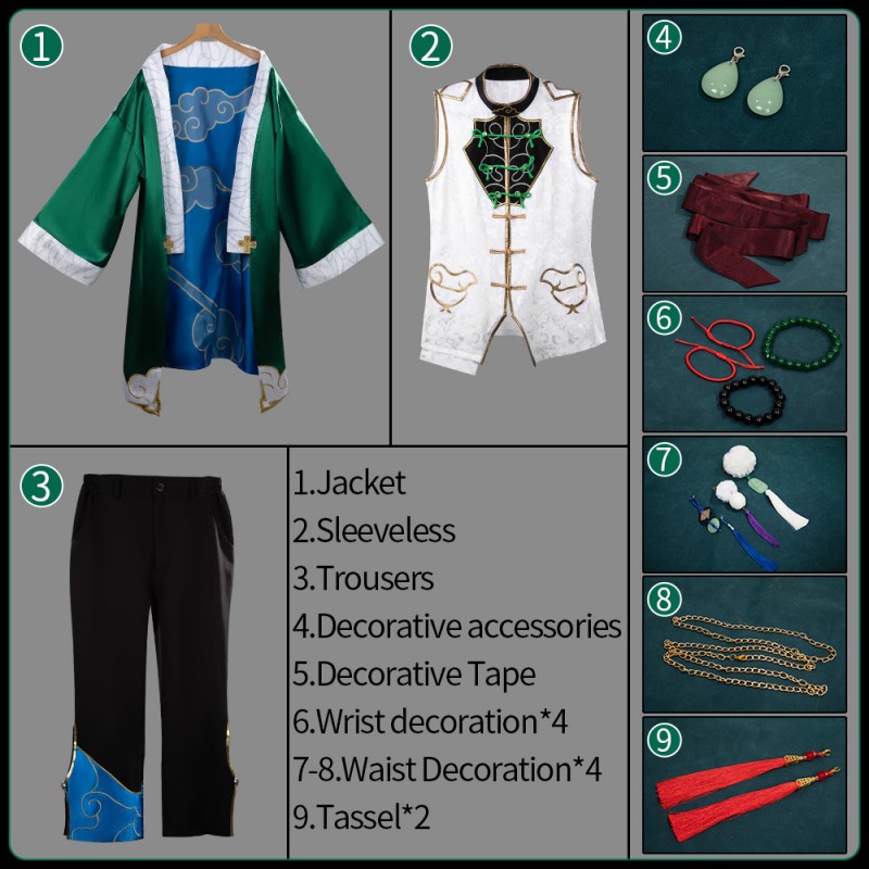 Nijisanji Vtuber Dytica 2nd Anniversary Murakumo Kagetsu Cosplay Costume Men Outfit Cosonsen Custom Made
