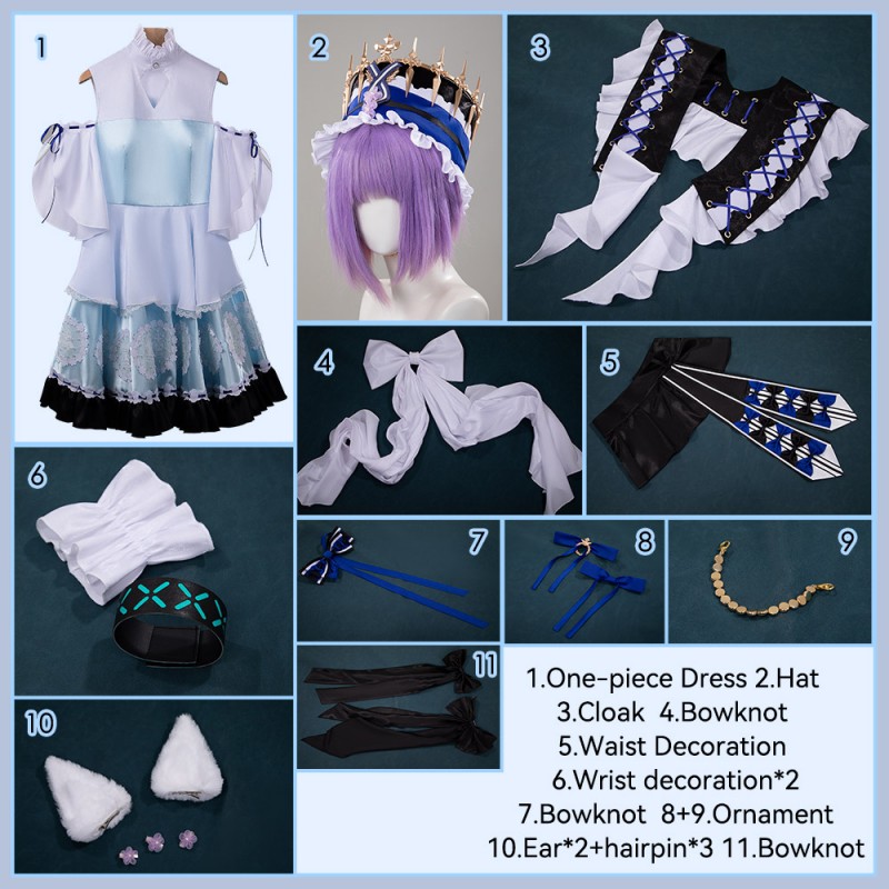 Arknights Rosmontis Cosplay Costume An Airy Dream Outfit Cosonsen Custom Made