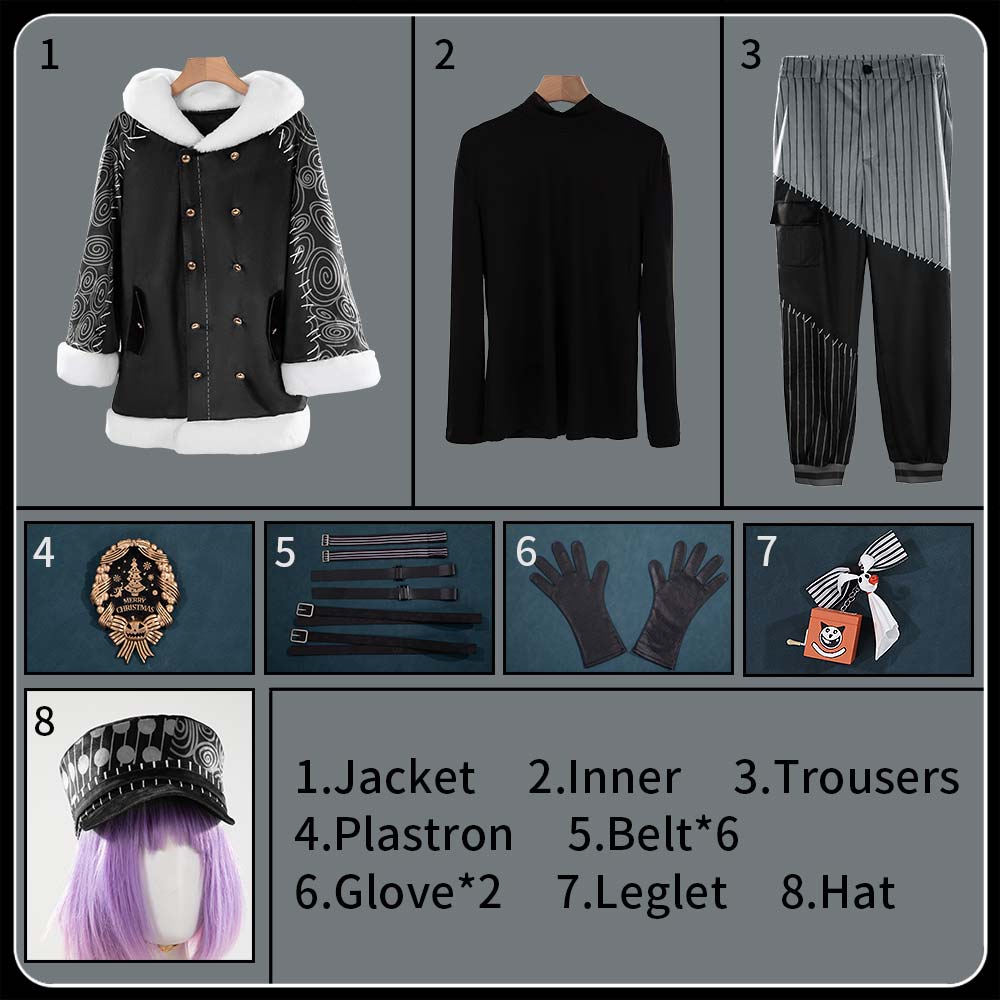 Twisted Wonderlan Cater Diamond Cosplay Costume Lost in the Book with Tim Burton's The Nightmare Before Christmas Outfit Cosonsen Custom Made