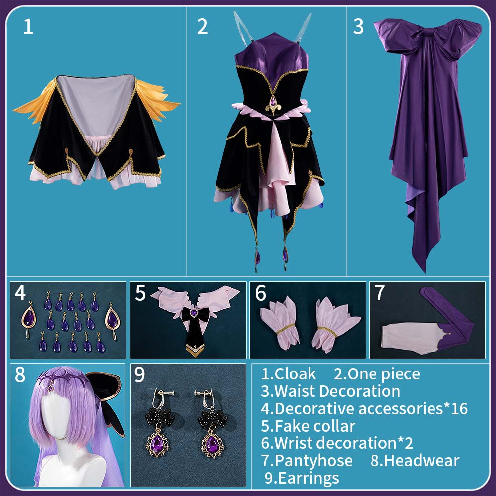 Star Detective Precure Moria Ruruka Cure Arcana Shadow Cosplay Costume Cute Dress Outfit Cosonsen Custom Made
