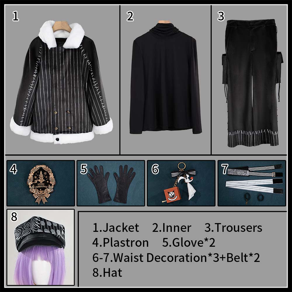 Twisted Wonderlan Diasomnia Silver Cosplay Costume Lost in the Book with Tim Burton's The Nightmare Before Christmas Outfit Cosonsen Custom Made