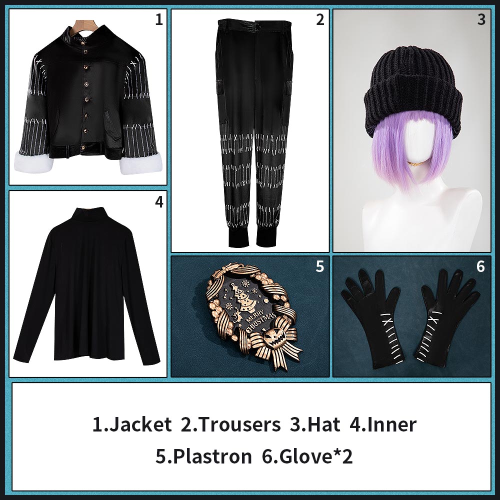 Twisted Wonderlan Rook Hunt Cosplay Costume Lost in the Book with Tim Burton's The Nightmare Before Christmas Outfit Cosonsen Custom Made