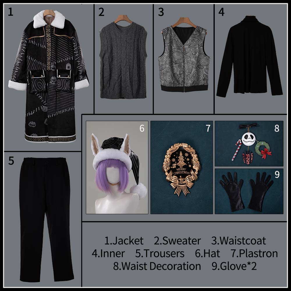 Twisted Wonderland Jack Howl Cosplay Costume Lost in the Book with Tim Burton's The Nightmare Before Christmas Outfit Cosonsen Custom Made