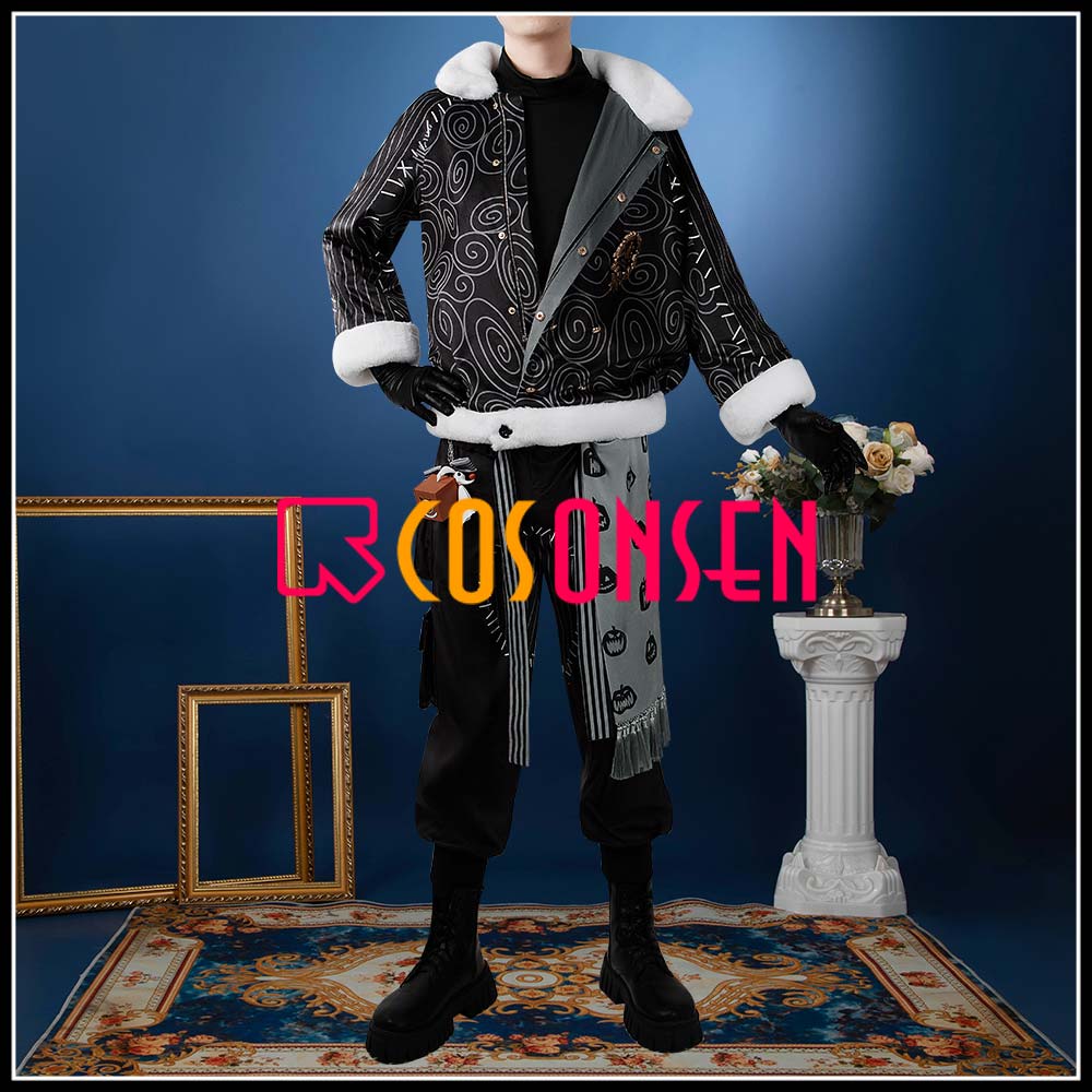 Twisted Wonderland Octavinelle Floyd Leech Cosplay Costume Lost in the Book with Tim Burton's The Nightmare Before Christmas Outfit Cosonsen Custom Made