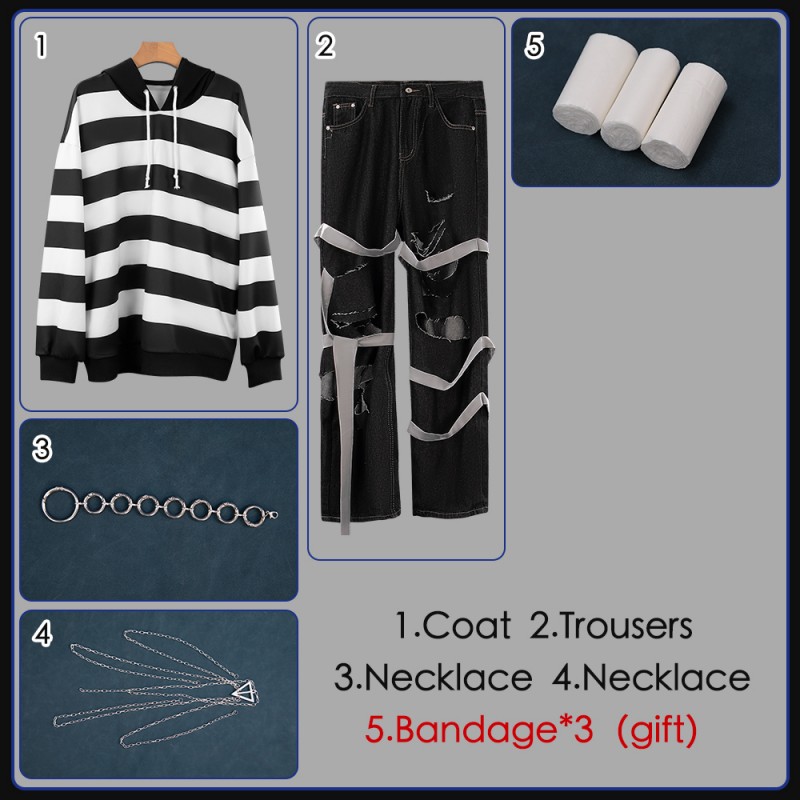 Nijisanji Vtuber Kenmochi Toya Prisoner Number 108 Imprisoned with Cellmate Outfit Cosplay Costume Custom Made Cosonsen