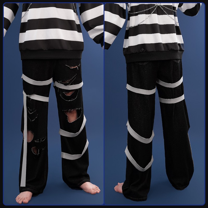 Nijisanji Vtuber Kenmochi Toya Prisoner Number 108 Imprisoned with Cellmate Outfit Cosplay Costume Custom Made Cosonsen