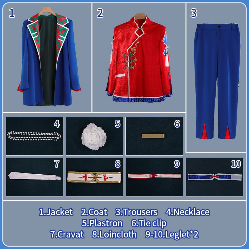Nijisanji Vtuber 3SKM Kaisei Cosplay Costume Rose Valentine Outfit with Coat Custom Made Cosonsen