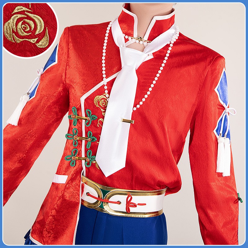 Nijisanji Vtuber 3SKM Kaisei Cosplay Costume Rose Valentine Outfit with Coat Custom Made Cosonsen